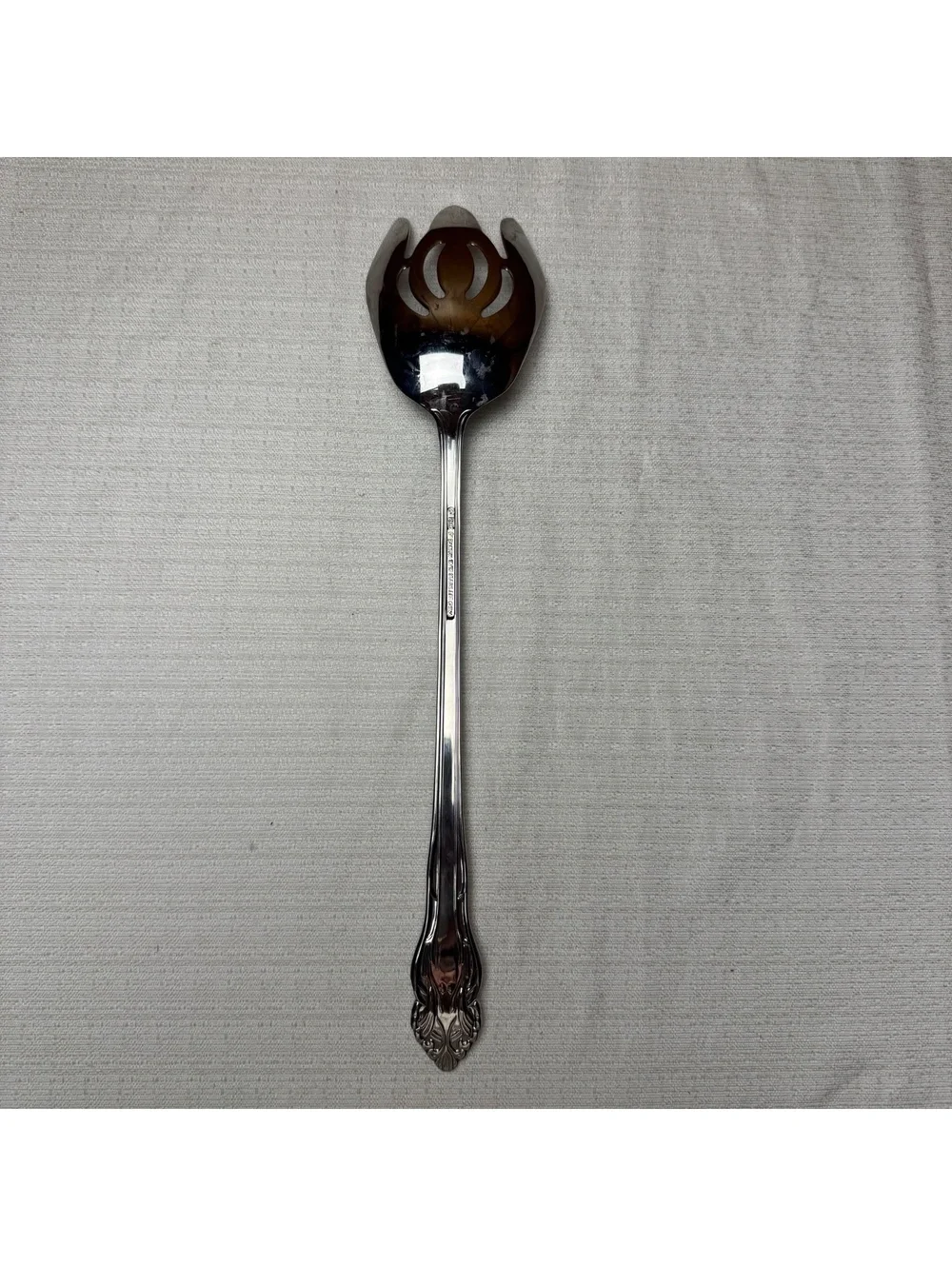 Reed & Barton Richmond Hill I Stainless Pierced Serving Salad Spoon 18/10